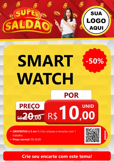 Modelo de Cartaz para Cartaz A4 Vertical com o tema Super Saldão para Informática