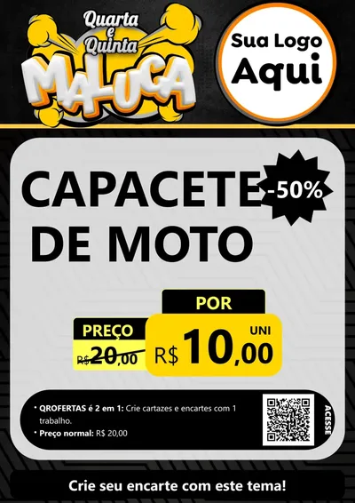 Modelo de Cartaz para Cartaz A4 Vertical com o tema Quarta e Quinta Maluca para Moto peças