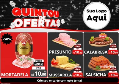 Modelo de Encarte para Encarte A4 Horizontal com o tema Quintou de Ofertas para Frios e Laticínios