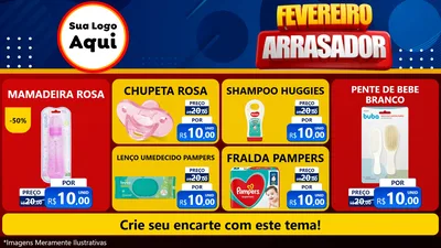 Modelo de TV para TV Horizontal com o tema Fevereiro Arrasador para Bebês