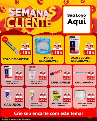 Modelo de Rede Social para Feed Instagram com o tema Semana do Cliente para Embalagens