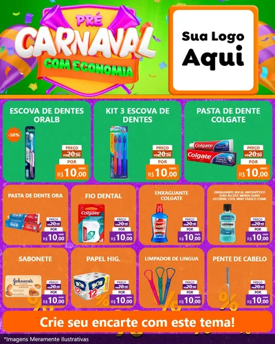 Modelo de Rede Social para Feed Instagram com o tema Pré-Carnaval Com Economia para Higiene Pessoal