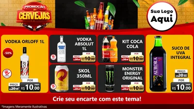 Modelo de TV para TV Horizontal com o tema Promoções de Cervejas para Distribuidora de bebidas
