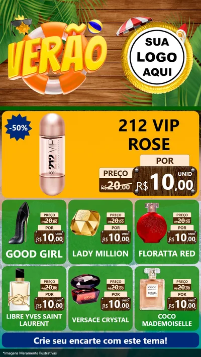 Modelo de Rede Social para Stories com o tema Verão para Perfumes