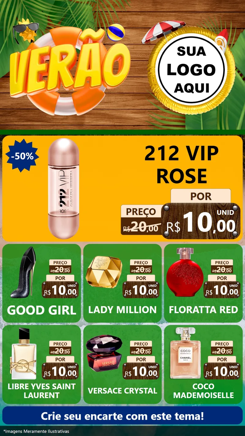 Modelo de Rede Social para Stories com o tema Verão para Perfumes