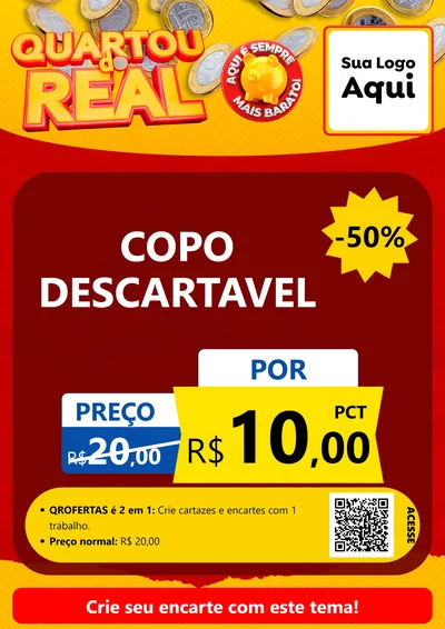 Modelo de Cartaz para Cartaz A4 Vertical com o tema Quartou do Real para Embalagens