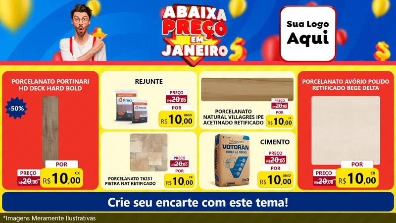 Modelo de TV para TV Horizontal com o tema Abaixa Preço em Janeiro para Pisos e revestimentos