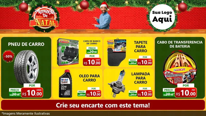 Modelo de TV para TV Horizontal com o tema Promoção de Natal para Auto peças
