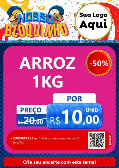 Modelo de Cartaz para Cartaz A4 Vertical com o tema Nosso Bloquinho para Supermercado
