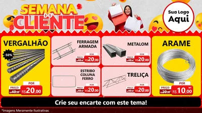 Modelo de TV para TV Horizontal com o tema Semana do Cliente para Ferragens