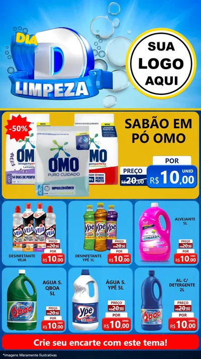 Modelo de Rede Social para Stories com o tema Dia D Limpeza para Produtos de Limpeza