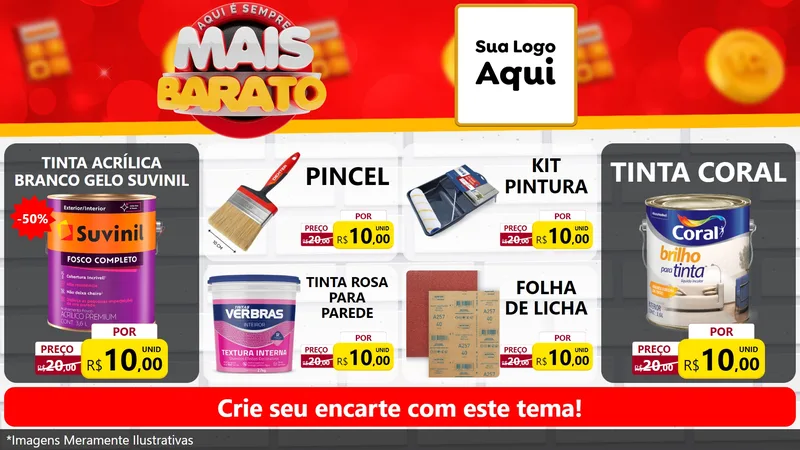 Modelo de TV para TV Horizontal com o tema Mais Barato para Tintas e Ferramentas