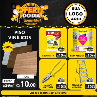Modelo de Rede Social para Feed Facebook com o tema Oferta do Dia - Quarta Feira! para Material para Construção