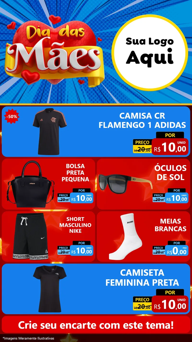 Modelo de TV para TV Vertical com o tema Dia das Mães para Roupas e acessórios