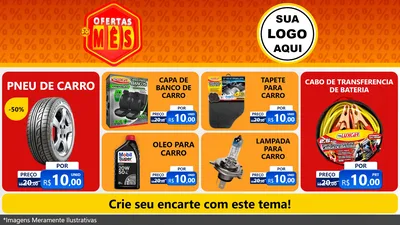 Modelo de TV para TV Horizontal com o tema Ofertas do Mês para Auto peças