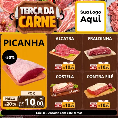 Modelo de Rede Social para Feed Facebook com o tema Terça da Carne para Açougue
