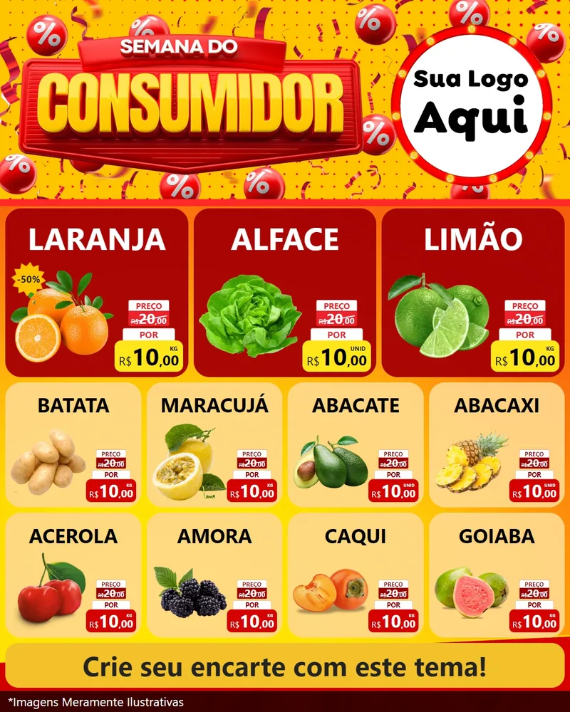 Modelo de Rede Social para Feed Instagram com o tema Semana do Consumidor para Hortifrúti