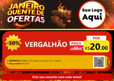 Modelo de Cartaz para Cartaz A4 Horizontal com o tema Janeiro Quente de Ofertas para Ferragens