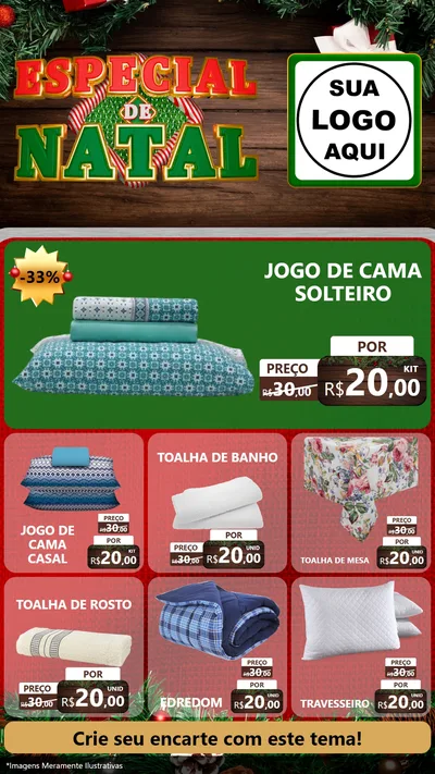 Modelo de Rede Social para Stories com o tema Especial de Natal para Cama, Mesa e Banho