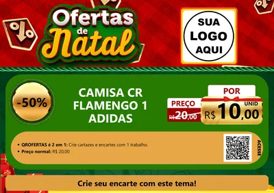 Modelo de Cartaz para Cartaz A4 Horizontal com o tema Ofertas de Natal para Roupas e acessórios