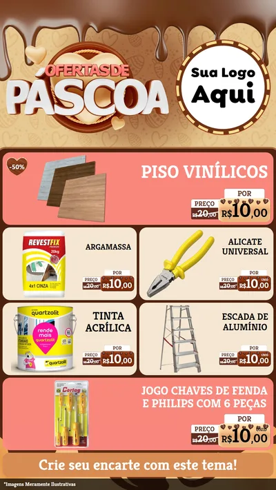 Modelo de TV para TV Vertical com o tema Ofertas de Páscoa para Material para Construção