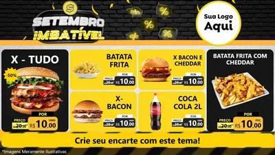 Modelo de TV para TV Horizontal com o tema Setembro Imbatível para Hamburgueria