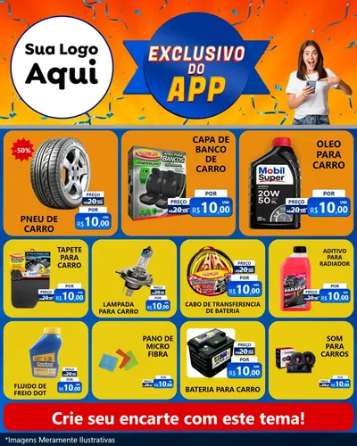 Modelo de Rede Social para Feed Instagram com o tema Exclusivo do Aplicativo para Auto peças