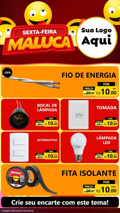 Modelo de TV para TV Vertical com o tema Sexta-feira Maluca para Materiais Elétricos