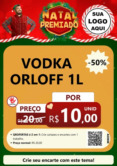 Modelo de Cartaz para Cartaz A4 Vertical com o tema Natal Premiado para Distribuidora de bebidas
