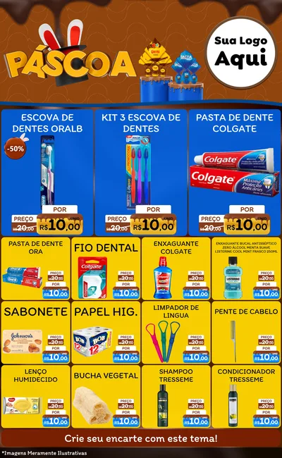 Modelo de Encarte para Encarte Grande com o tema Páscoa para Higiene Pessoal