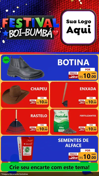 Modelo de TV para TV Vertical com o tema Festival Boi-Bumbá para Agropecuária