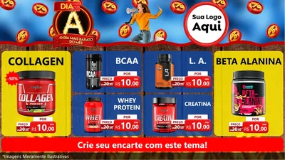 Modelo de TV para TV Horizontal com o tema Dia A - O Dia Mais Barato Do Mês para Suplementos alimentares