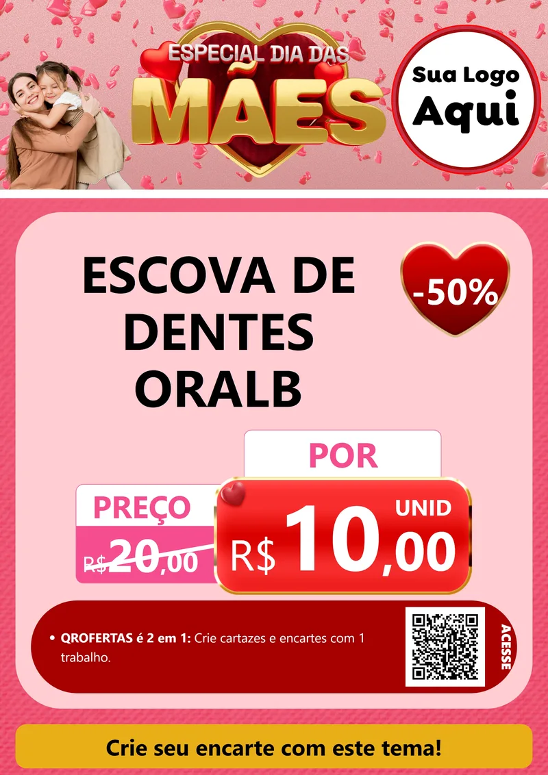 Modelo de Cartaz para Cartaz A4 Vertical com o tema Especial Dia Das Mães para Higiene Pessoal