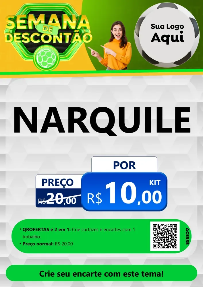 Modelo de Cartaz para Cartaz A4 Vertical com o tema Semana de Descontão - Copa para Tabacaria