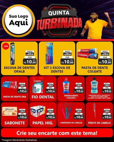 Modelo de Rede Social para Feed Instagram com o tema Quinta Turbinada para Higiene Pessoal