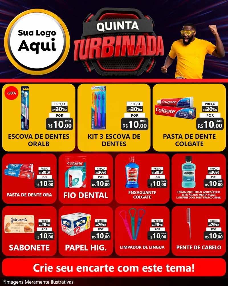 Modelo de Rede Social para Feed Instagram com o tema Quinta Turbinada para Higiene Pessoal