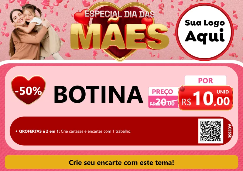 Modelo de Cartaz para Cartaz A4 Horizontal com o tema Especial Dia Das Mães para Agropecuária