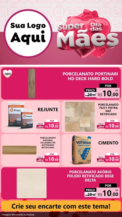 Modelo de TV para TV Vertical com o tema Super Dia Das Mães para Pisos e revestimentos