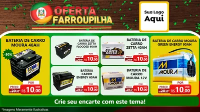 Modelo de TV para TV Horizontal com o tema Oferta Farroupilha para Baterias Elétricas