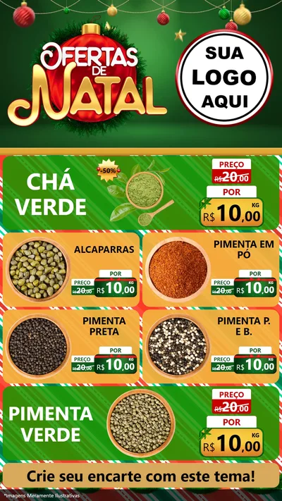 Modelo de TV para TV Vertical com o tema Ofertas de Natal para Produtos Naturais