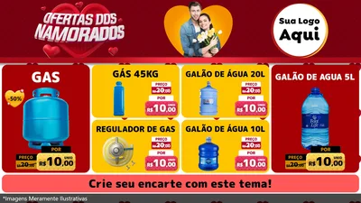 Modelo de TV para TV Horizontal com o tema Ofertas Dos Namorados para Água e gás