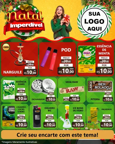 Modelo de Rede Social para Feed Instagram com o tema Natal Imperdível para Tabacaria