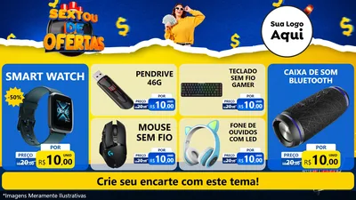 Modelo de TV para TV Horizontal com o tema Sextou de Ofertas para Informática