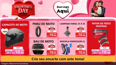 Modelo de TV para TV Horizontal com o tema Valentine's Day para Moto peças