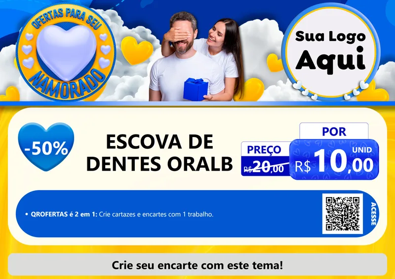 Modelo de Cartaz para Cartaz A4 Horizontal com o tema Ofertas Para Seu Namorado para Higiene Pessoal