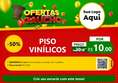 Modelo de Cartaz para Cartaz A4 Horizontal com o tema Ofertas Semana Do Gaúcho para Material para Construção