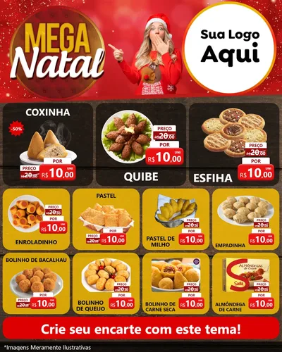 Modelo de Rede Social para Feed Instagram com o tema Mega Natal para Salgadaria