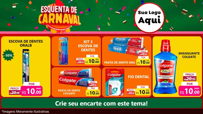 Modelo de TV para TV Horizontal com o tema Esquenta de Carnaval para Higiene Pessoal
