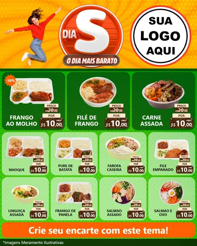 Modelo de Rede Social para Feed Instagram com o tema Dia S - O Dia Mais Barato para Restaurante