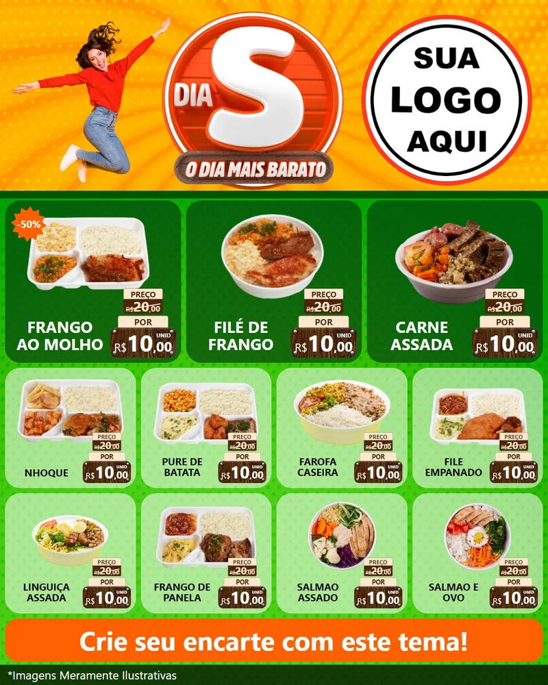 Modelo de Rede Social para Feed Instagram com o tema Dia S - O Dia Mais Barato para Restaurante